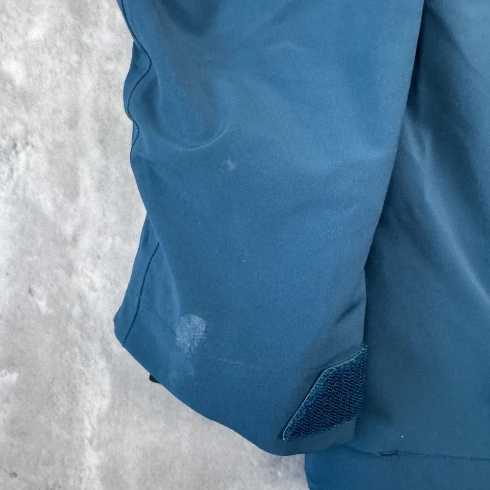 Salomon Ski Jacket Mens Medium Blue Icefrost Hooded Snowboard Powder No Hood